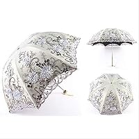 rngysdhj Umbrella,Sun Umbrella Portable Folding Lace Flower Print Umbrella Women Rain Umbrella Folding UV Protection Umbrella Embroider Lace Flower Umbrellas