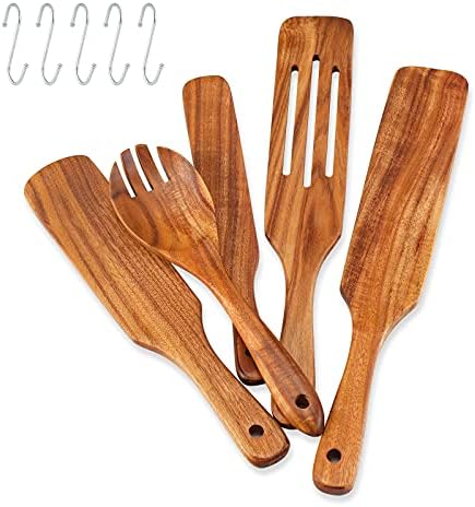 thumbnail image 2 of Spurtle Kitchen Cooking Utensil Teak Wood Non Stick Wooden Spatula... 2 of 14