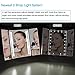 VIBELITE Vanity Makeup Mirror Trifold 24 Led Lighted with Touch Screen, 1x/2x/3x Magnification and Usb Charging, 180° Adjustable Stand for Countertop Cosmetic Makeup