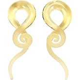 Longbeauty 2pcs Glass Ear Tapers 4G-00G Teardrop Spiral Gauges Plugs Ear Piercing Jewelry