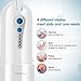 Water Dental Flosser for Teeth Cleaning and Flossing with Travel Size Case – Rechargeable Oral Irrigator, KOOVON Portable Water Flosser for Adults, IPX7 Waterproof, 5 Jet Tips & 4 Modes, Blue