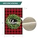 AVOIN colorlife Boxwood Wreath Welcome Garden Flag 12x18 Inch Double Sided Outside, Small Burlap Christmas Buffalo Plaid Farmhouse Yard Outdoor Decoration