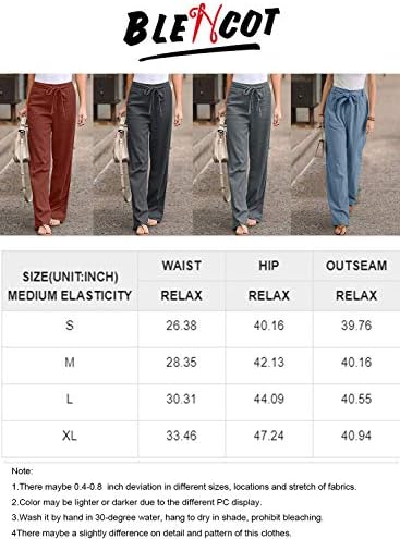 BLENCOT Women's Fashion Solid Color Drawstring Elastic Waist Pants Casual Trousers with Pockets 5 BLENCOT Women's Fashion Solid Color Drawstring Elastic Waist Pants Casual Trousers with Pockets