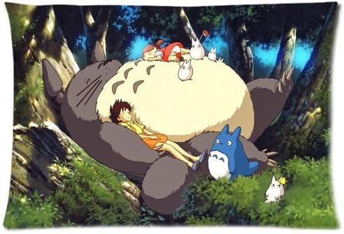 Japanese Famous Animation My Neighbor Totoro Zippered Pillowcase, Size 20X30 inches, Printed on Two Sides