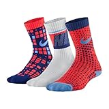 Nike Big Boys' Performance Square/Dots Crew Socks 3 Pack