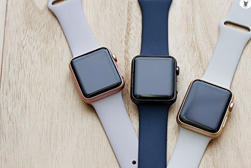 VATI Sport Band Compatible for Apple Watch Band 38mm 40mm, 3-Pack Soft Silicone Sport Strap Replacement Bands Compatible with 2018 iWatch Apple Watch Series 4/3/2/1, 38MM 40MM S/M - Thumbnail 5
