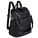 UTO Women Backpack Purse PU Washed Leather Ladies Rucksack Shoulder Bag, Black