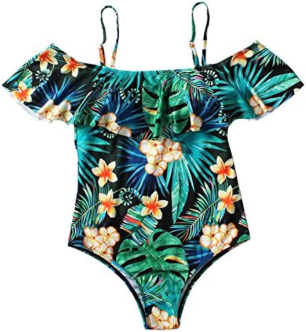 Reteron Women's Flounce Ruffled Off The Shoulder One Piece Swimsuit