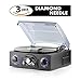 Record Player with 3 Pack Diamond Tip Needle – Spin Your Records and Relive Those Sweet Memories – Plug and Play with Built in Speakers – Easily Record Music from Vinyl to MP3 via USB or SD Card
