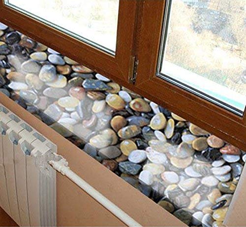 3D Cobblestone Adhesive Paper Vinyl Wrap Film Kitchen Countertop Peel Stick Wallpaper 15.8inch x79inch