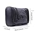 Beschan Extra Large PU Leather Hanging Travel Toiletry Bag Transparent Organizer Dopp Kit for Men Woman (Black)