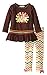 Bonnie Jean Little Girls Thanksgiving Brown Ribbon Turkey Legging Set