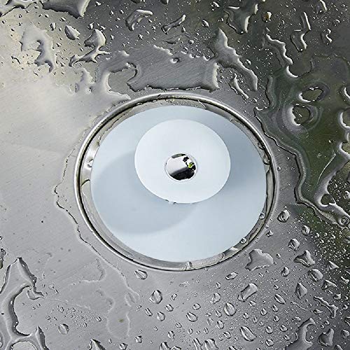 Sink Strainer 2 Pack,Plainmarsh Hair Catcher Drain Stopper Silicone Bathtub Drain Cover 2 in 1 Stop and Filter for Bathroom or Kitchen Wide Rim 4" Diameter