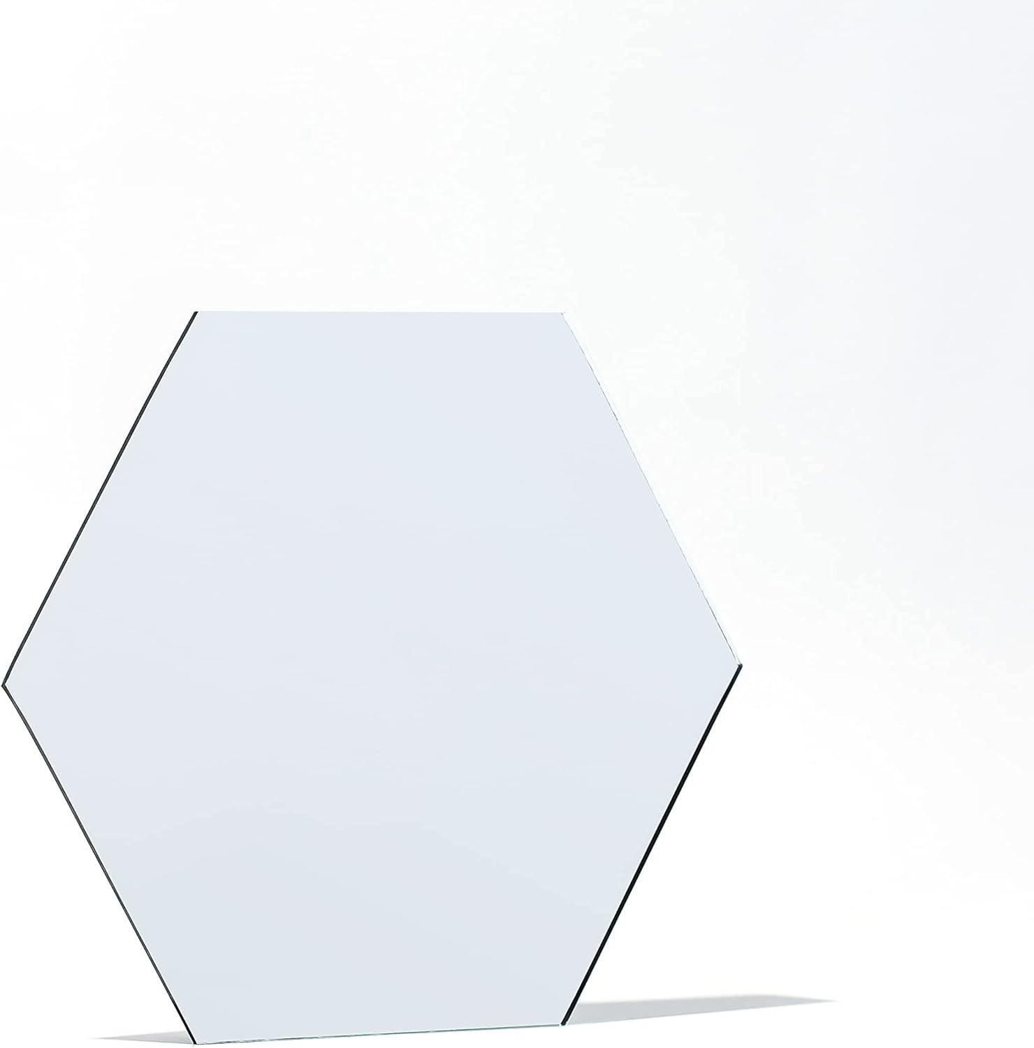 10 Glass Hexagon Mirror Tiles with Perfect Reflection - Aesthetic Mirror for a Modern Look - Real Glass Stick on Mirrors for Wall Decor - Hexagon Mirrors for Wall Decor - Hex Mirror Tiles