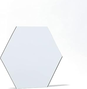 10 Glass Hexagon Mirror Tiles with Perfect Reflection - Aesthetic Mirror for a Modern Look - Real Glass Stick on Mirrors for Wall Decor - Hexagon Mirrors for Wall Decor - Hex Mirror Tiles