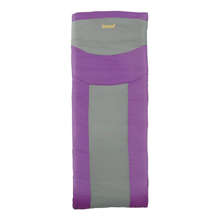 Eureka! Lightning Bug 45 Degree Childrens Rectangular Sleeping Bag; Comfortable, Lightweight Three-Season, Thermally Efficient Bag for Kids Camping &ndash; Purple &ndash; Children&rsquo;s