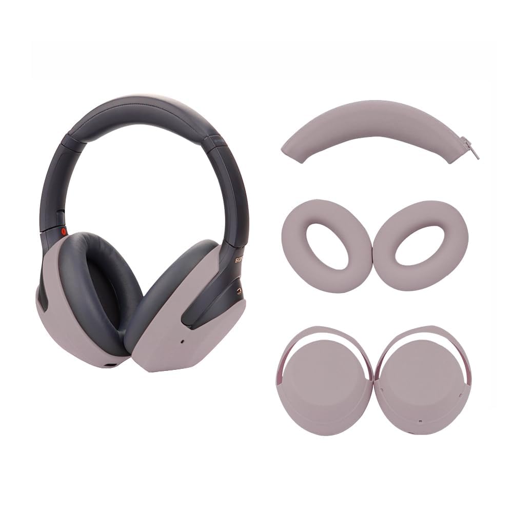 Photo 1 of umvowuxa 3 Set Case Cover Compatible with Sony WH-1000XM4 Headphones,Embody Ear Pad Cover/Headband Cover/Ear Cover Soft Silicone Headphones Accessories?Rose Grey?
