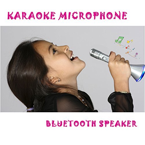 Handheld Wireless Microphone Portable Karaoke Machine Accessory for kids Christmas Gift and Family Party, Bluetooth Speaker Connection with IOS Android Smartphone - KOMVOX (Silver Gray)