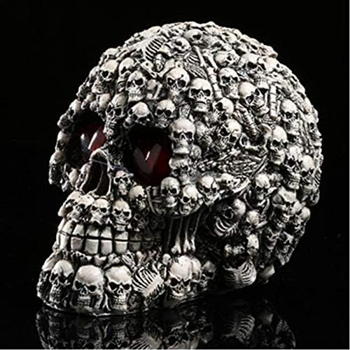 fenjinsheng Skull Ornaments Gifts Skulls Horror Skull Skeleton Resin Statue Creative Movie Props Led Sculpture Desktop Crafts Ornaments Halloween Home Decor Figurine