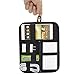Electronics Organizer, JOTO Travel Gear Management Organize Case for Electronics Accessories Tools Hard Drive Memory Card Flash Drive Cables Charger Cosmetics Brush Personal Care Kit - Small (Black)