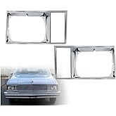 Pair(2) Headlight Headlamp Light Trim Bezel Set Chrome Compatible With Chevy Malibu El Camino 1978-1979,Front, Left&Right #GM463531 GM463532
