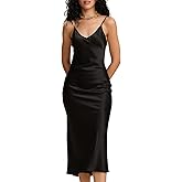 MOLISILK Pure Mulberry Silk Dress for Women Summer Slip Long Dress A Line Sleeveless Cocktail Guest Party V-Neck Sexy Dresses