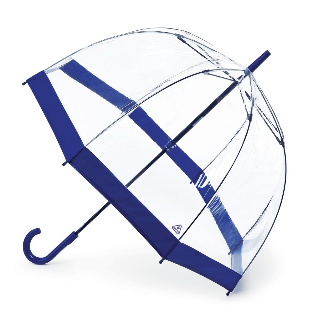 Fulton Birdcage Umbrella Navy, Dome Shaped, High Grade Clear PVC