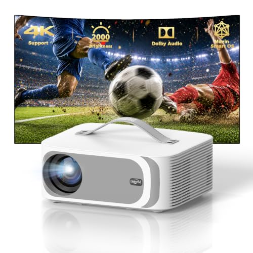 Outdoor-Projector-4K: [Official-Apps/2000 Brightness/40W Dolby Audio] Portable-Projector with WiFi and Bluetooth,Auto Focus,HDR10+,Lisowod Smart Projecteur for Movie Home Theater