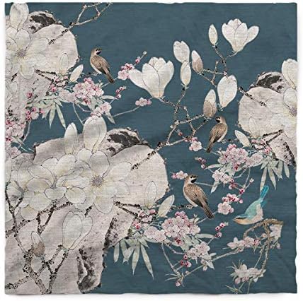 Fantasy Star Rectangle Polyester Tablecloth, Chinese Style Birds and Flowers Picture Tablecloths Machine Washable Table Cover Decorative Table Cloth for Kitchen Dinning Banquet Parties 60 x 140 Inch