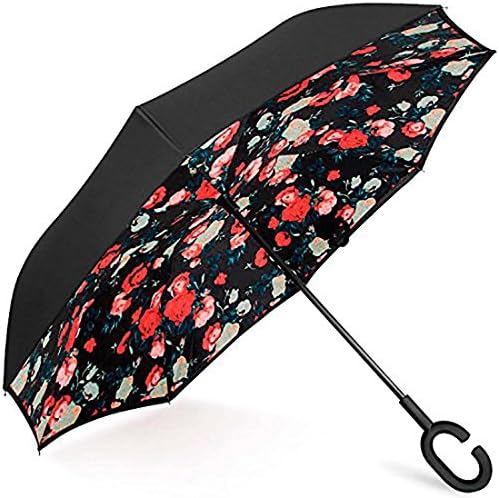 Inverted Umbrella Double Layer Windproof Reverse Umbrella for Car and Outdoor Use