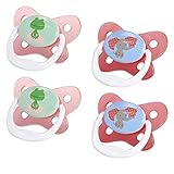 Dr. Brown's Prevent Contour Pacifier, Stage 2 (6-12m), Polka Dots Pink, 4-Pack