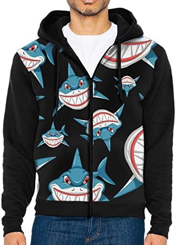 U8vd Hoodies Shark Smiling Men 3D Pattern Printed Full Zip Hooded Jackets Fashion Hoodies With Pocket