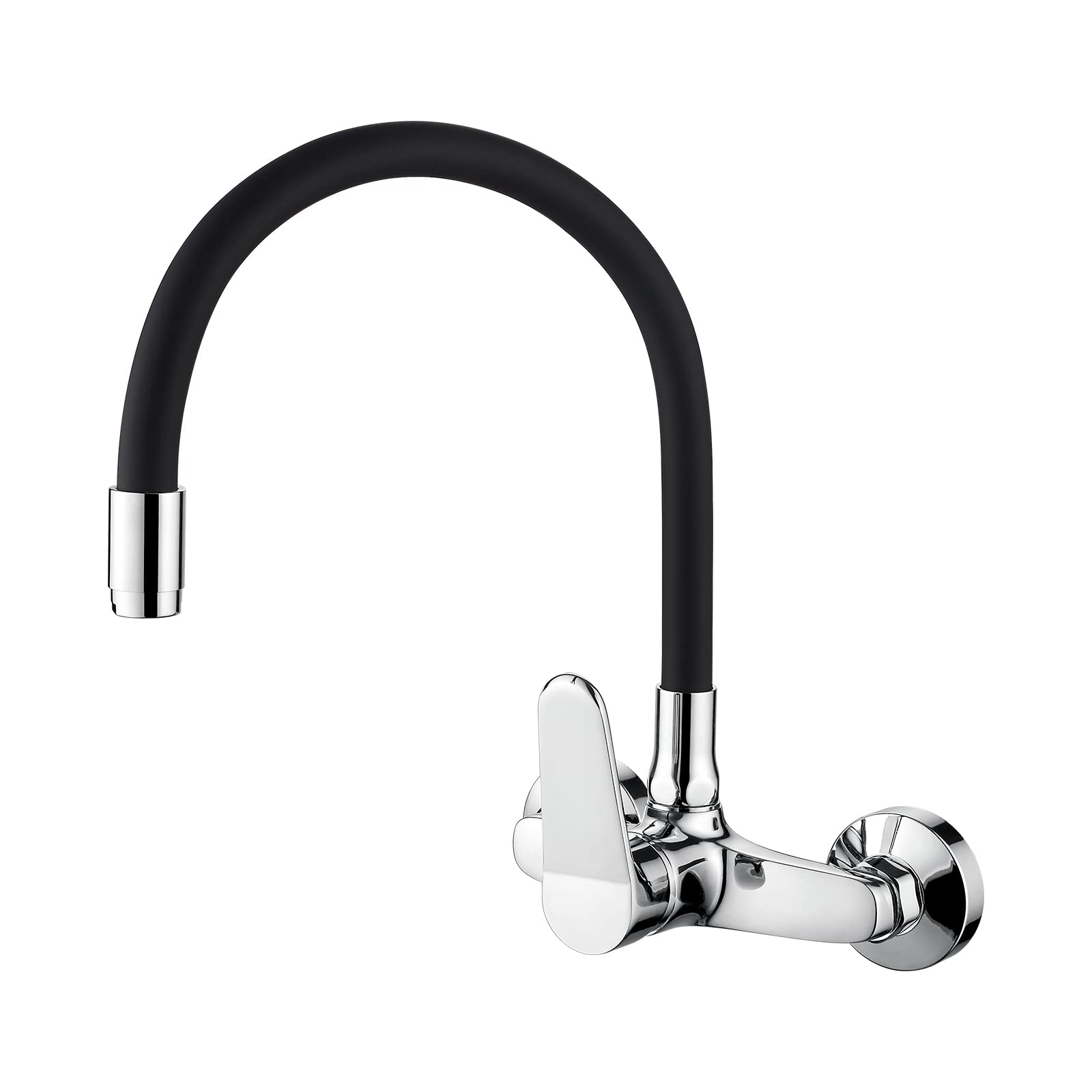 Ibergrif M16559-2 Wall Mounted Kitchen Tap Single Lever Mixer Tap 360 ° Rotation Sink tap with Adjustable Mounting Hole