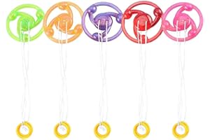 Yctze Flashing Gyro Toy, 10 Pack Light Up Spinning Top, Pull String Activated Flywheel Toy with Whistle Sound & Colorful LED 