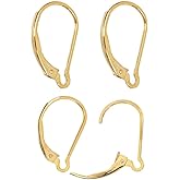 2pcs Adabele Real 1/20 14K Gold Filled Strong Interchangeable Leverback Earring Hooks Open Ring Non Tarnish for DIY Earrings Jewelry Making JK1-H