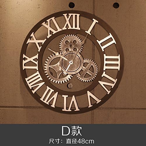 Industrial Air creative clocks wall clock retro emulation metal gears iron living room wall Home Internet cafes bar hanging D