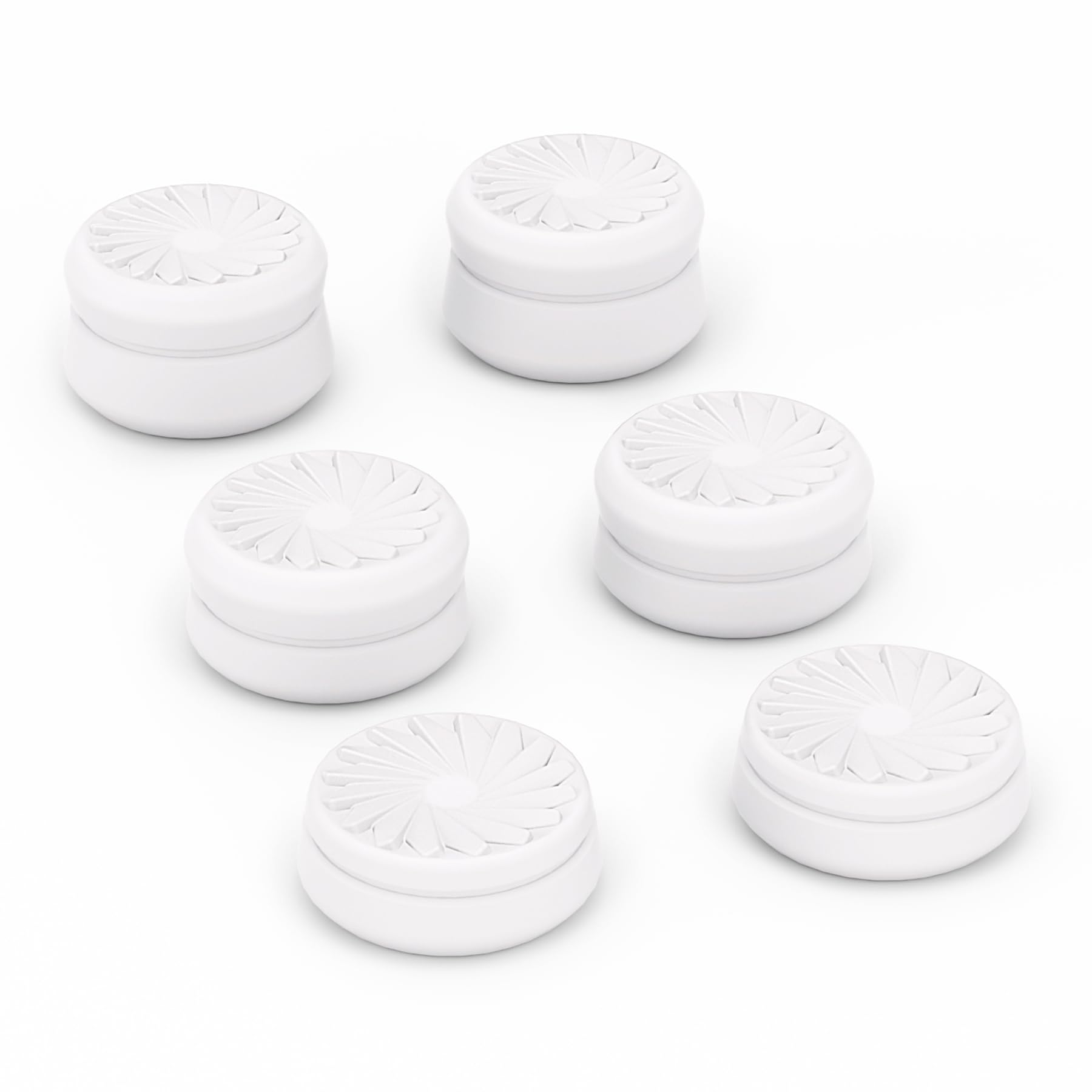 PlayVital 3 Height Cushion Thumbstick Caps for PS5, for PS4, Joystick Caps Accessories for Xbox Core Wireless Controller, Thumb Caps for Xbox One, Elite Series 2, for Switch Pro (Turbine White)