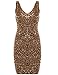 PrettyGuide Women's Sexy Deep V Neck Sequin Glitter Bodycon Stretchy Mini Party Dress