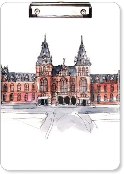 Amazon オランダの国立博物館 フラットヘッドフォルダーライティングパッドテストa4 クリップファイル ボード 文房具 オフィス用品