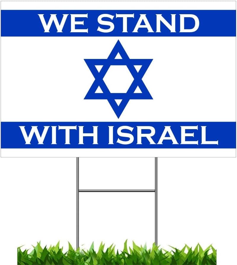 Yard Signs - We Stand With Israel Corrugated Coroplast Lawn Sign Home 12