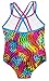 Speedo Girls Youth Solid Splice Cross-Back One-Piece Swimsuit (8, Neon Current)