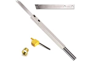 DIRTECH Parting Woodturning Lathe Carbide Tipped Grooving Tool with 2pcs Carbide Inserts and Copper Hoop