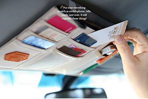 OPCC Multi-purpose Auto Car Sun Visor Organizer Card Storage Holder Pouch Bag (Beige)
