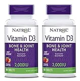Natrol Vitamin D3 2,000 IU Mini Tabs, Strawberry, 90 Count (2 Pack)