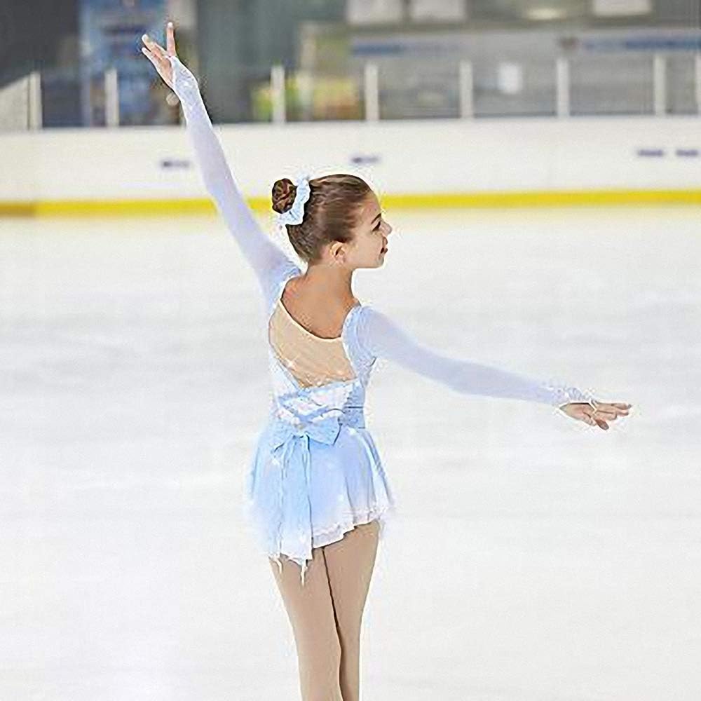 Women's Girls' Ice Skating Dress Blue/White Spandex High Elasticity Competition Skating Wear Ice Skating Figure Skating: Clothing
