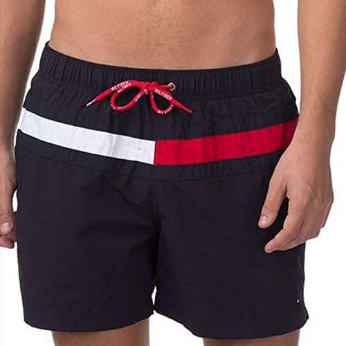 Junbang Men's Beachwear Cool Quick Dry Swim Trunks Fit Flat Front Beach Short Cotton (XL, Black)