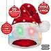 Funny Santa Hat [2 Pack] with 20 Blinking Color-Changing Light up LED Lights - Soft Plush Faux Fur for Adults and Children (2 Hats)