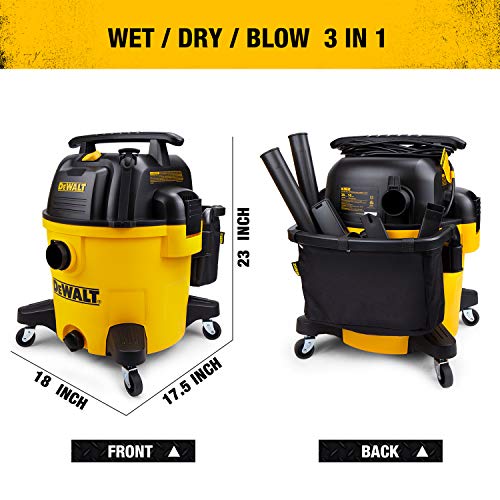 DeWALT DXV10P 10 galones Quiet Poly Wet Dry Aspiradora Amarillo