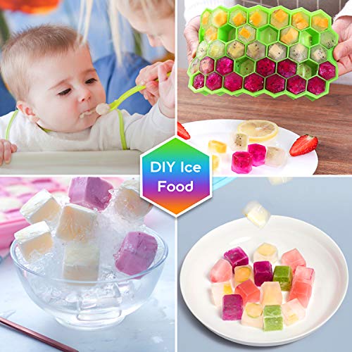 Eiswürfelform Silikon Eiswürfel Form 4er Pack 37-Fach mit Deckel ice cube tray BPA-freie Eiswürfelbehälter für Bier… – Bild 6