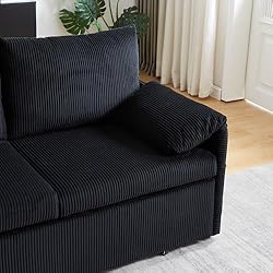 65-Inch Corduroy Loveseat Sofa with Pull Out